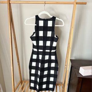 Banana Republic bold plaid body con dress